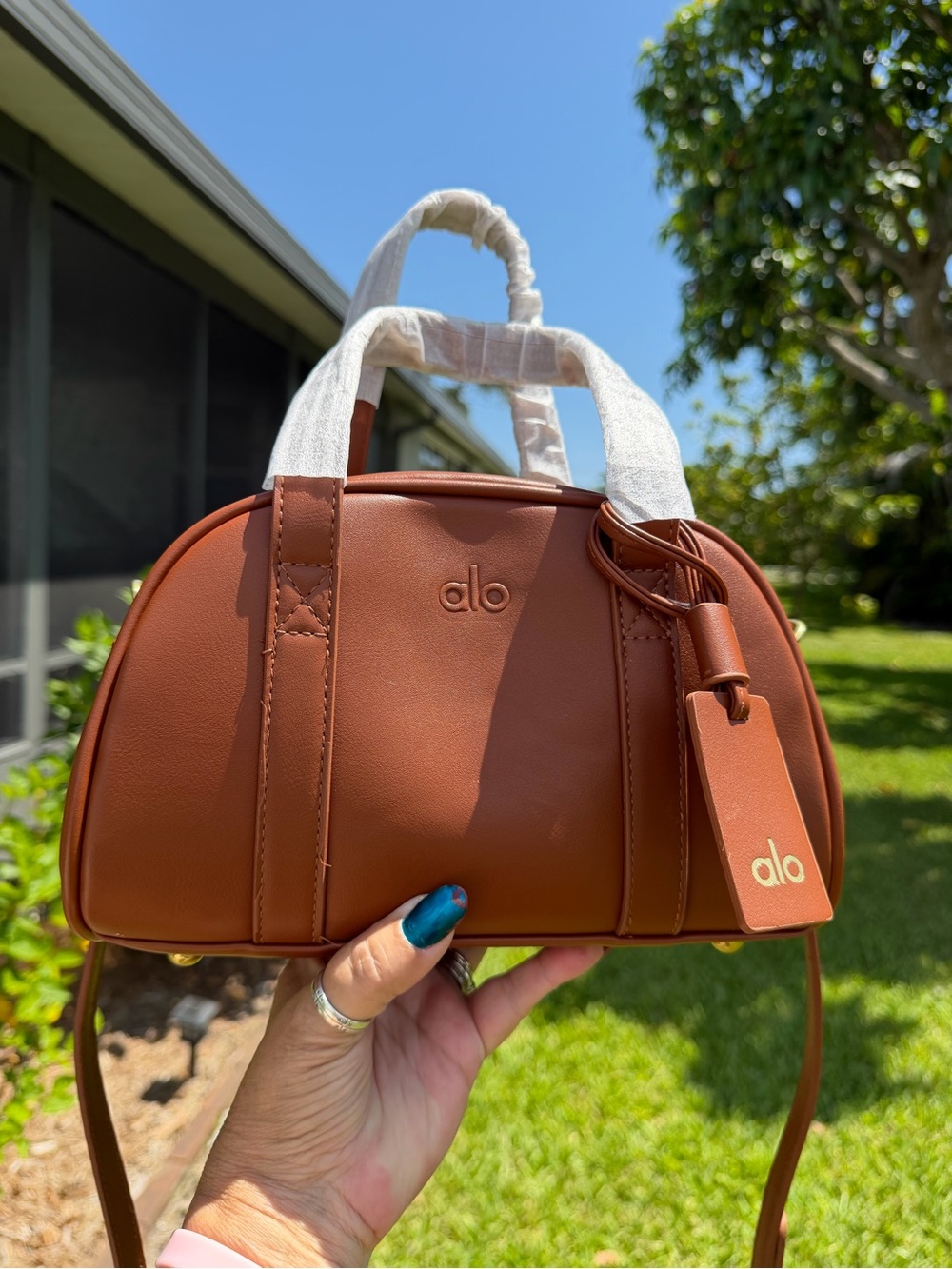 ALO Yoga Cognac Mini Dome Crossbody Bag - Picture 5 of 14